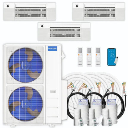 MRCOOL DIY 5th Gen Multi-Zone 3-Zone 55,000 BTU 23 SEER2 (18K + 18K + 18K) Ductless Mini-Split Air Conditioner and Heat Pump with Ceiling Cassettes